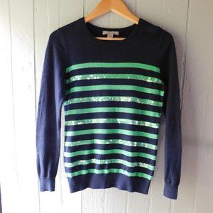 🌾Green + Navy Nautical Top